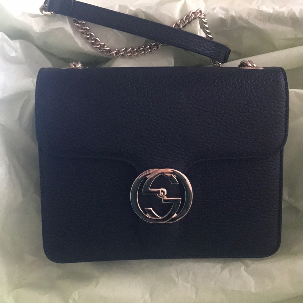 Authentic Gucci interlocking Gg black handbag